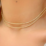 Long Straw Necklace, 18k Gold Filled