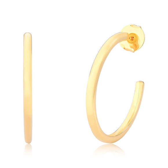 Bold Hoop Stud Earrings, 18k Gold Filled