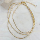 Long Straw Necklace, 18k Gold Filled