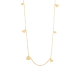 Long Necklace with Little Hearts, 18k Gold Filled