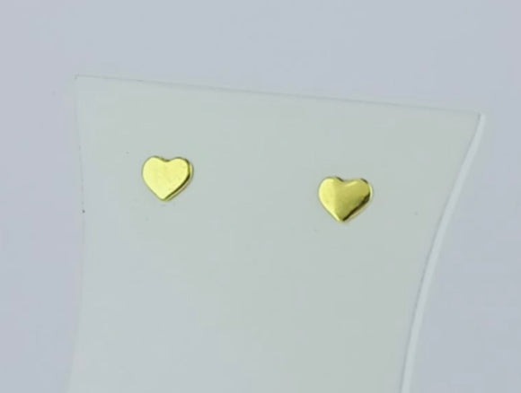 Flat Heart Earrings, 18k Gold Filled