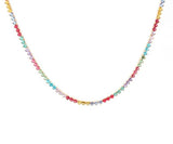 Colourful Crystal Riviera Necklace, 18k Gold Filled