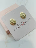 Small Style Oval Stud Earring, 18k Gold Filled