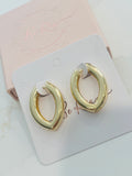Oval Triangle Hoop Earrings, 18k Gold Filled