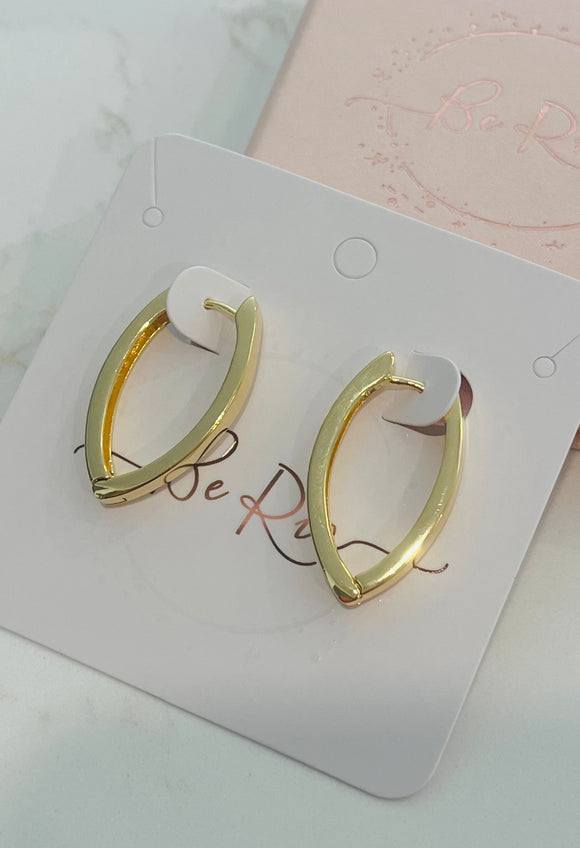 Large Triangle Hoop Earrings, 18k Gold Filled
