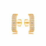 Zirconia Ear Hook Stud Earrings, 18k Gold Filled