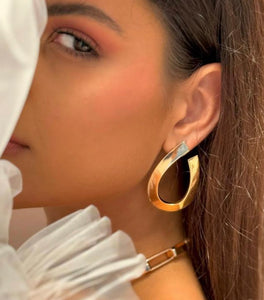 Stunning Loop Stud Earring, 18k Gold Filled