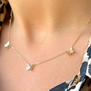 Butterfly Necklace, 18k Gold Filled