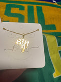 Brazil Map Necklace, 18k Gold Filled