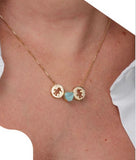 Boy & Girl Heart Crystal Necklace, 18k Gold Filled