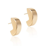 Oval Shape Stud Earring, 18k Gold Filled