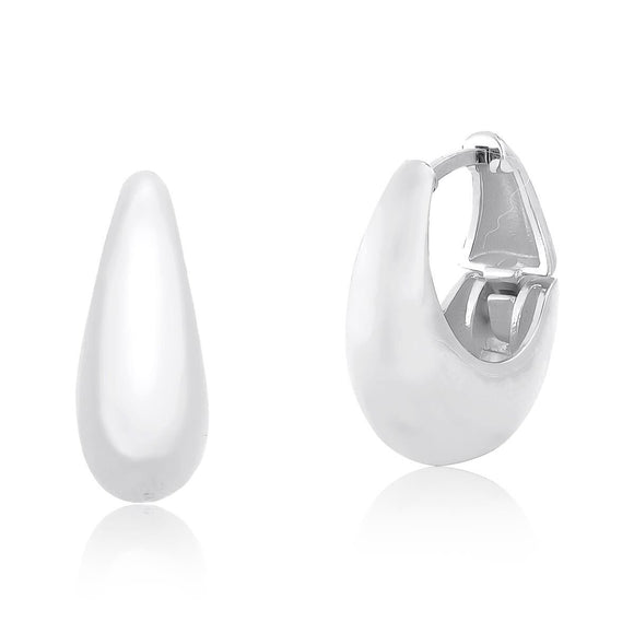 Max Hoop Earrings, White Rhodium