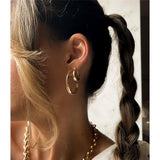 Zirconia Hoop Earrings, 18k Gold Filled