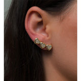 Heart Ear Cuff Earrings, 18k Gold Filled