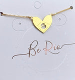 Brazilian Heart Necklace, 18k Gold Filled