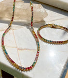 Colourful Crystal Riviera Bracelet, 18k Gold Filled