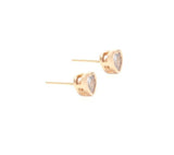 Duo Heart Stud Earrings, 18k Gold Filled