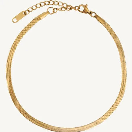 Flat Chain Anklet 18k Gold Filled