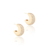 Zirconia Large Hoop Stud Earrings, 18k Gold Filled