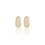 Zirconia Large Hoop Stud Earrings, 18k Gold Filled