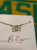 Brazilian Flag Necklace, 18k Gold Filled