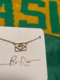 Brazilian Flag Necklace, 18k Gold Filled