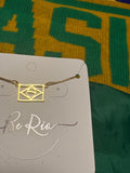 Brazilian Flag Necklace, 18k Gold Filled