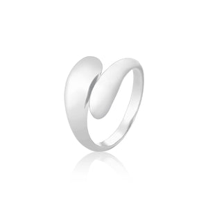 Adjustable Wrap Ring, White Rhodium