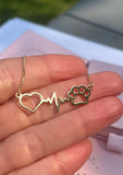 Heart Love Paw Necklace. 18k Gold Filled