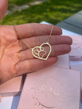 Heart Paw Necklace. 18k Gold Filled