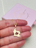 "My Journey" Colombia-Canada Necklace, 18k Gold Filled