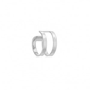 Two Lines Ear Cuff, White Rhodium, Single, No Piercing