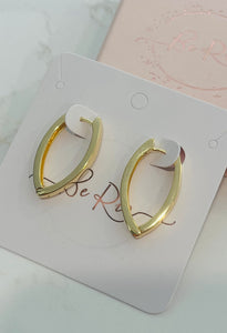 Large Triangle Hoop Earrings, 18k Gold Filled