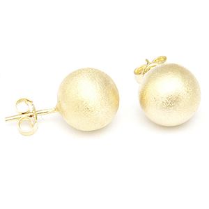 Classic Matte Ball Stud Earrings, 18k Gold Filled