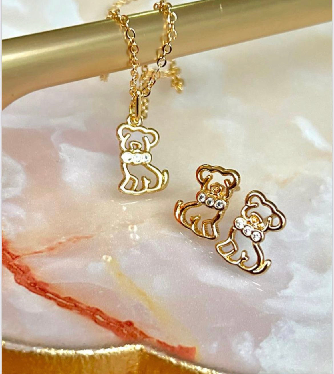 Pet Dog Necklace Pet Collection 18k Gold Filled