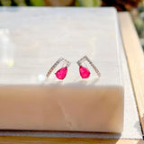 Pink Tourmaline Fusion Stud Earrings, Sterling Silver