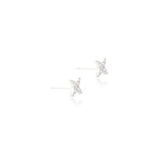 Zirconia Star Stud Earrings, Sterling Silver