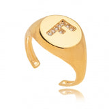 Letter Ring, 18k Gold Filled