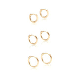 Trio Hoop Earrings, 18k Gold Filled