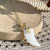Mother of Pearl Pendant Necklace, 18k Gold Filled