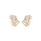 Zirconia Endless Hoops Stud Earrings, 18k Gold Filled
