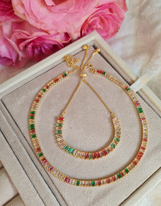 Colourful Crystal Riviera Bracelet, 18k Gold Filled