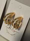 Three Hoops Stud Earrings, 18k Gold Filled