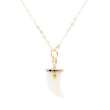 Mother of Pearl Pendant Necklace, 18k Gold Filled