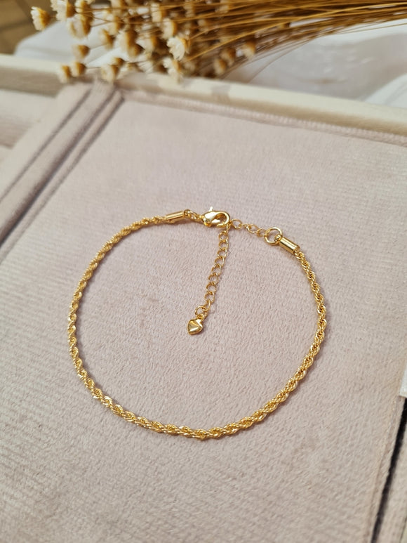Gold Rope Chain Bracelet, 18k Gold Filled