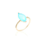 Blue Fusion Ring, 18k Gold Filled
